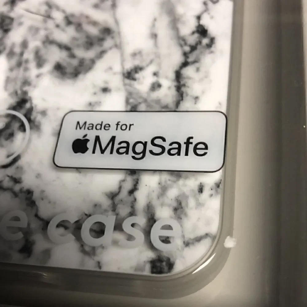 Heyday Phone Case for Apple iPhone 13 Pro with MagSafe - White Marble/Green Leaf